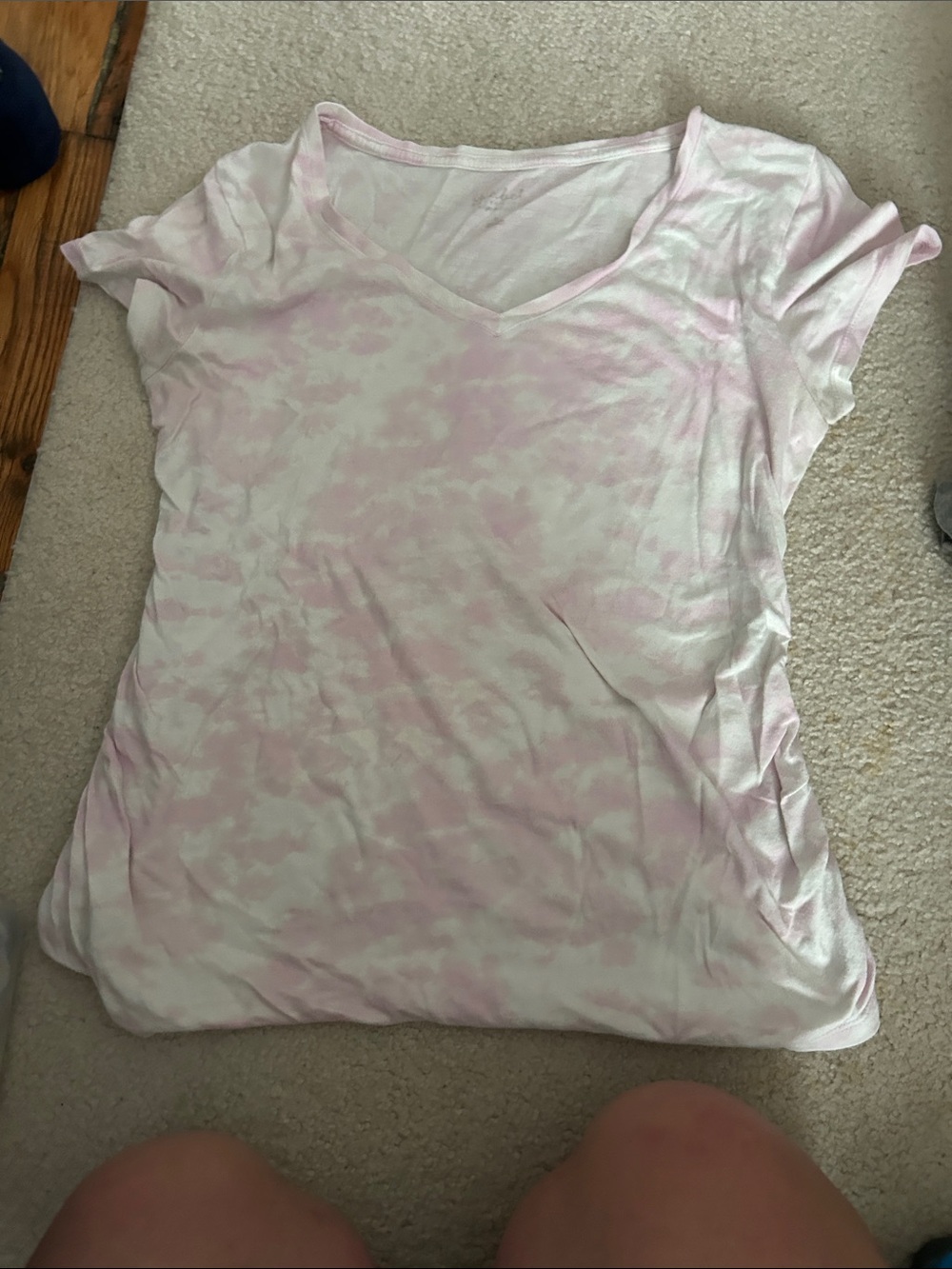 Isabel Maternity by Ingrid & Isabel Pink and White Tie-Dye V-Neck Tee